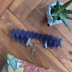 Ornate Navy Blue Choker Necklace